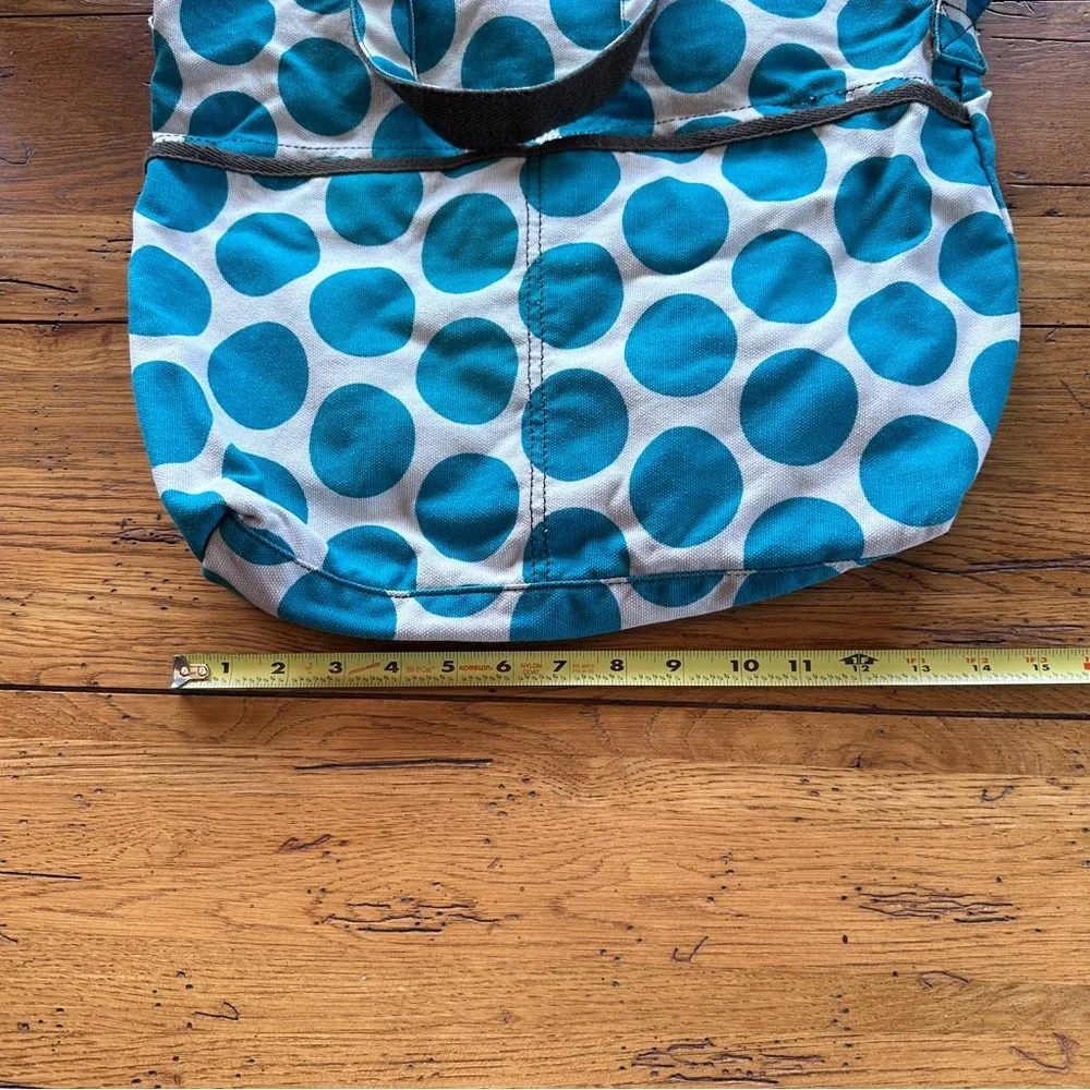 Thirty One Retro Metro Teal Polka Fold Over Tote